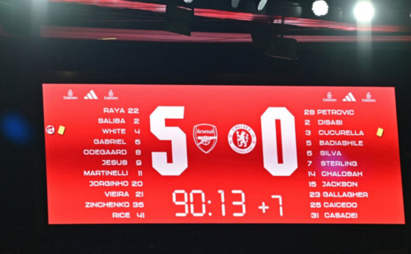 Angleterre : Arsenal s'amuse face à Chelsea et conforte son avance