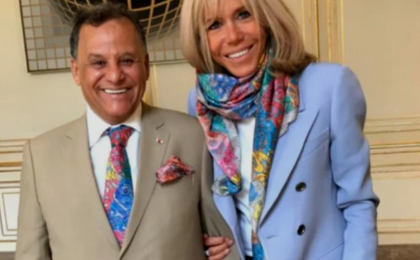 Paris : Brigitte Macron à l'exposition « Rétrospective Mehdi Qotbi »