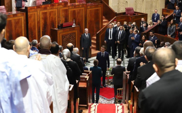 Au Parlement marocain : M. Emmanuel Macron réitère avec force le soutien de la France à la souveraineté du Maroc sur son Sahara.