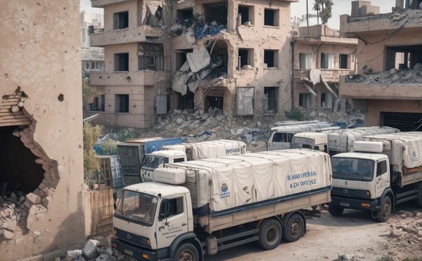 ​Les premiers camions d’aide humanitaire entrent à Gaza après un cessez-le-feu