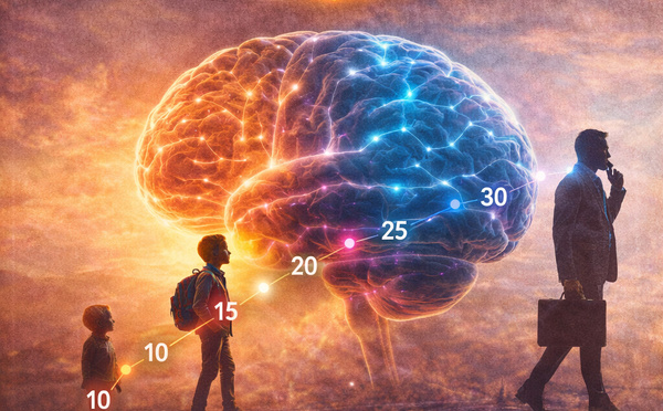 Le cerveau traverserait 5 âges et le monde adulte ne débuterait qu'à 30 ans.