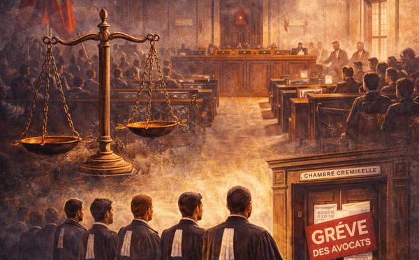 Grève massive des avocats, suivie à près de 100%.