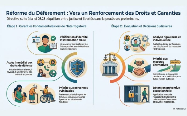 Le Ministère public précise les règles d'interrogatoire et l'usage de la détention préventive 