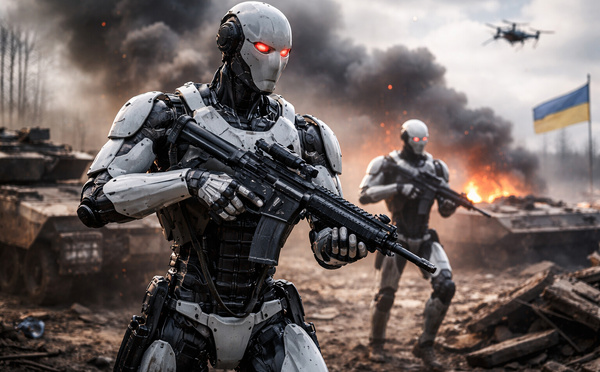 Woow, on y est déjà : des robots humanoïdes armés arrivent sur un champ de bataille réel en Ukraine