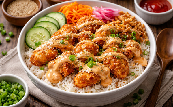 Le bol qui fait craquer tout le Maroc : poulet croustillant, riz et sauce magique