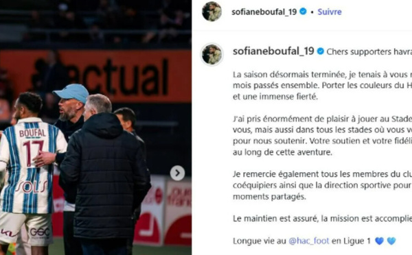 Sofiane Boufal quitte Le Havre après avoir assuré le maintien en Ligue 1