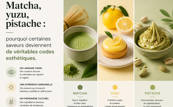 Matcha, yuzu, pistache : pourquoi certaines saveurs deviennent de véritables codes esthétiques.