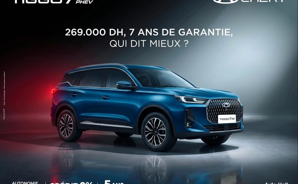 Chery lance au Maroc le TIGGO 7 PRO PHEV, un SUV hybride rechargeable aux performances remarquables