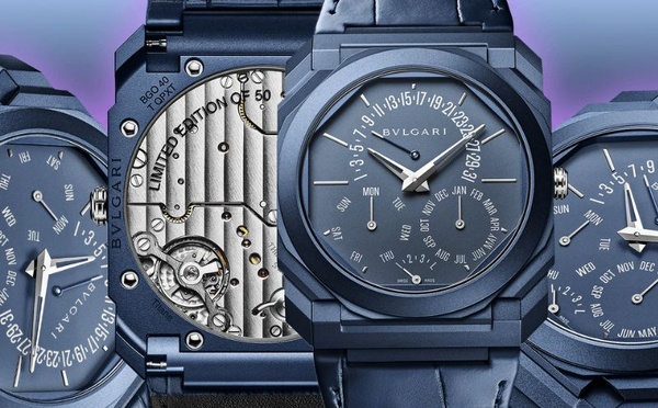 Bvlgari dévoile une nouvelle version bleue de l’Octo Finissimo Perpetual Calendar.