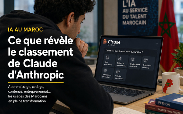 Ce que le classement de Claude révèle des usages de l’IA par les Marocains