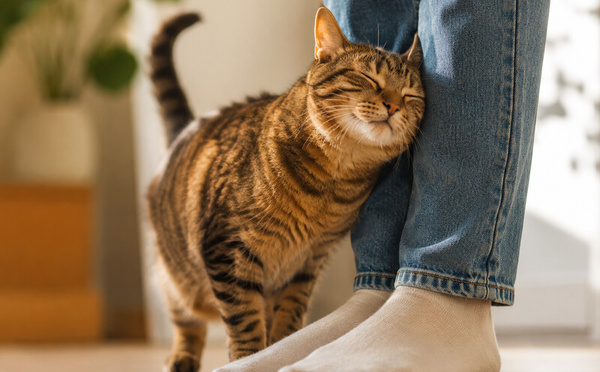 Votre chat se frotte contre vous ? Voici ce qu'il cherche vraiment à vous dire