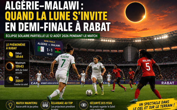 Algérie–Malawi à Rabat : une demi-finale sous… éclipse solaire