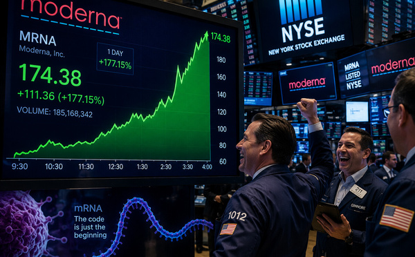 ​+177 % en une journée : pourquoi Wall Street vient de remettre 30 milliards de dollars sur l’avenir de l’ARNm