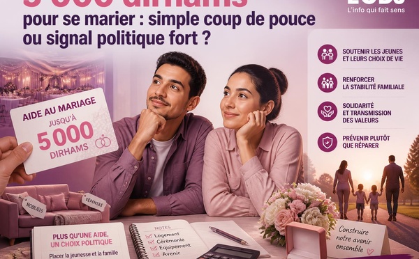 5 000 dirhams pour se marier : simple coup de pouce ou signal politique fort ?