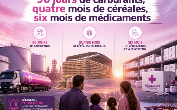 90 jours de carburants, quatre mois de céréales, six mois de médicaments