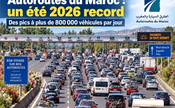 Autoroutes du Maroc : un été 2026 record avec des pics à plus de 800 000 véhicules par jour