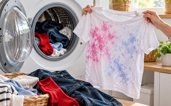 Votre T-shirt blanc est devenu rose après le lavage ? Ne l’enterrez pas tout de suite