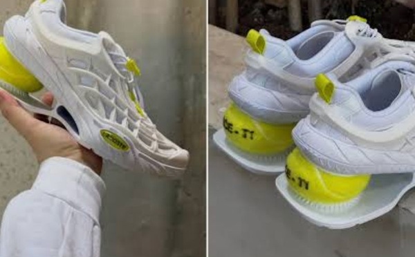 Lacoste transforme une balle de tennis en talon : l’ACE-T1, la sneaker la plus surprenante de la saison.