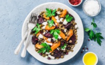 Salade de lentilles aux carottes, betteraves et feta