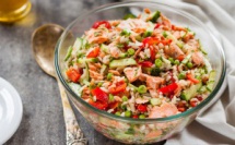 Salade de riz aux petits pois et au thon