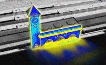 Projection d’un mapping vidéo sur la façade de la gare de Casablanca