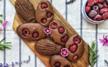 Madeleines au chocolat et aux framboises