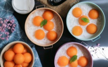 Perles du japon au lait de coco et melon