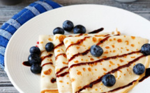 Crêpes aux myrtilles et aux amandes