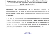 Alerte : Suspension au Maroc des antitussifs à base de pholcodine