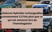 Voitures Hybrides rechargeables consomment 3,5 fois plus que ce qui est annoncé lors de l'homologation