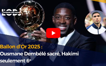 Ballon d’Or 2025 : Ousmane Dembélé sacré, Hakimi seulement 6ᵉ
