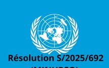 ​Texte de la résolution S/2025/692 (MINURSO)