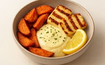 Le Bol Chaud de l’Hiver : patate douce rôtie, halloumi grillé &amp; sauce parisienne citron