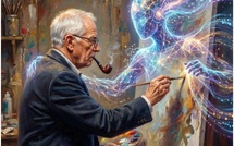 Exposition virtuelle "L'histoire de l'IA de 1940 à 2025" en 20 tableaux à deux mains AB &amp; IA