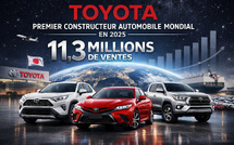 Toyota : premier constructeur automobile mondial avec 11,3 millions de ventes en 2025