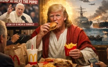 Trump en Jésus, le pape en cible, McDo à la Maison-Blanche, Ormuz sous tension : cherchez l’erreur